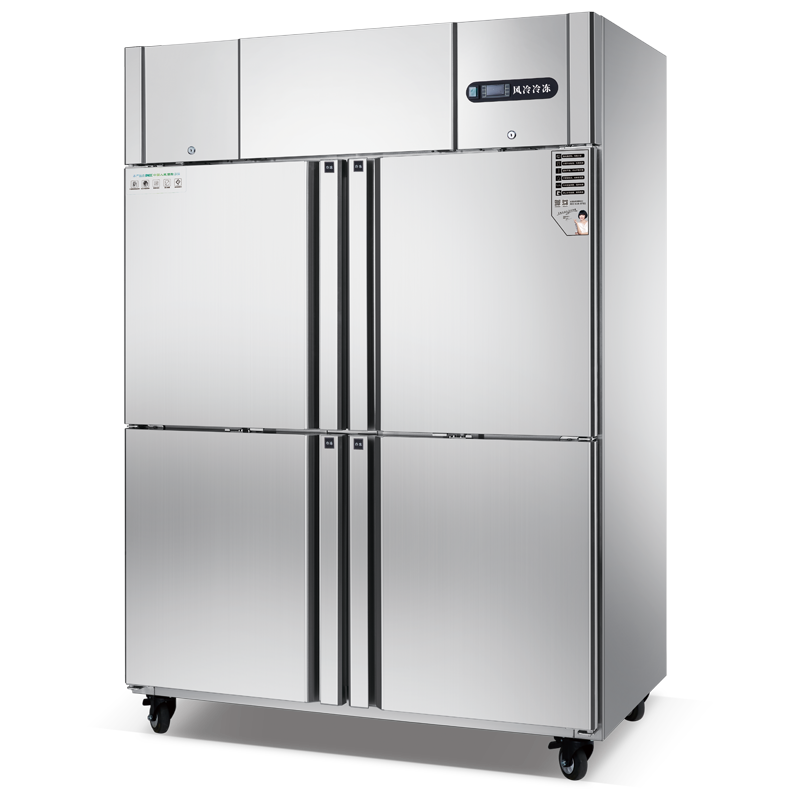 Commercial stainless steel four-door upright refrigerator