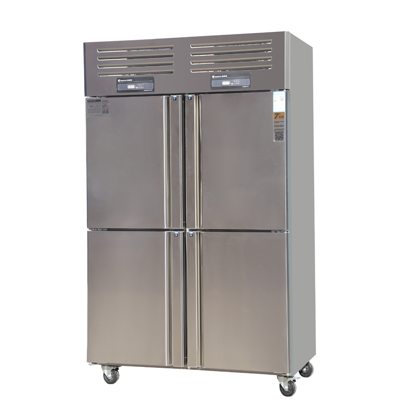 Commercial stainless steel four-door upright refrigerator