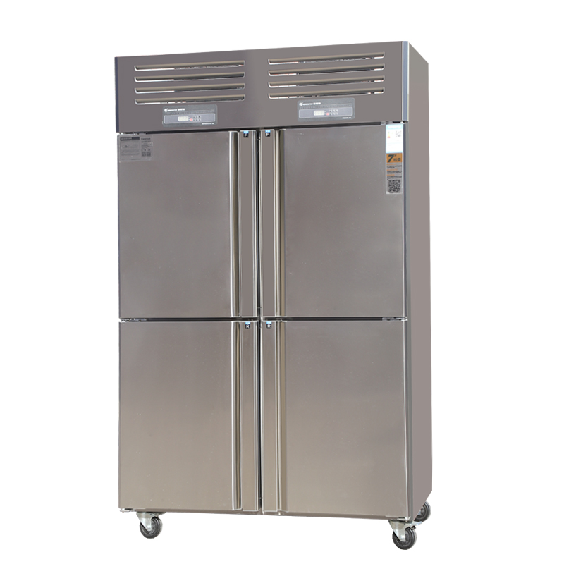 Commercial stainless steel four-door upright refrigerator