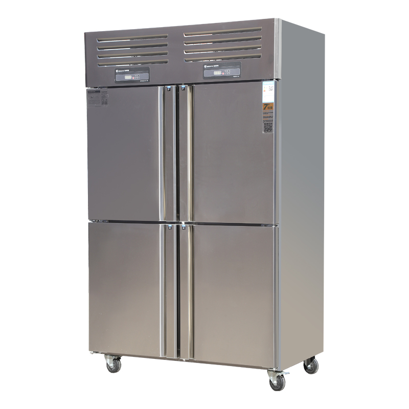 Commercial stainless steel four-door upright refrigerator