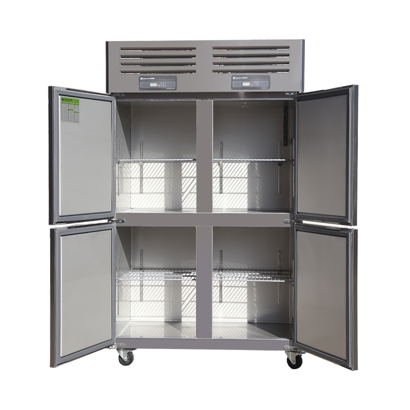 Commercial stainless steel four-door upright refrigerator