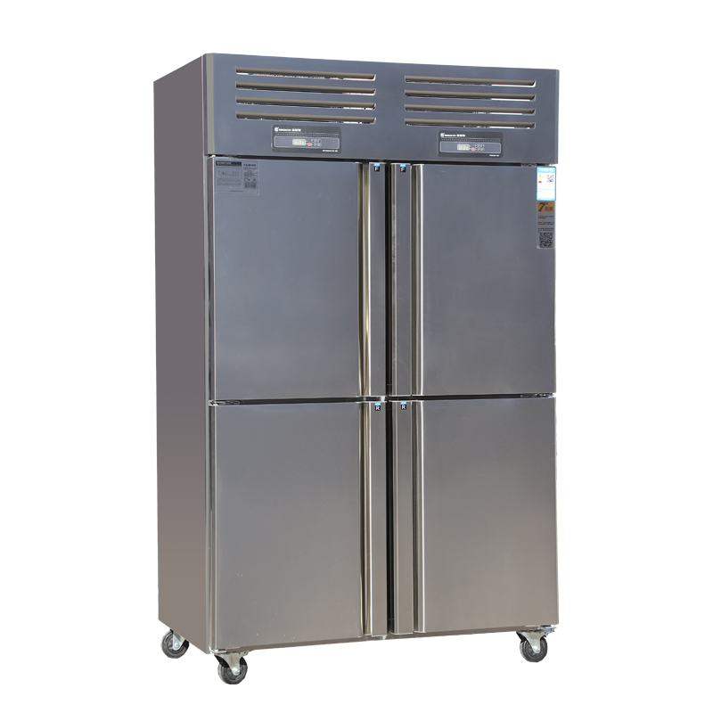 Commercial stainless steel four-door upright refrigerator