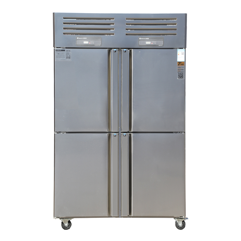 Commercial stainless steel four-door upright refrigerator