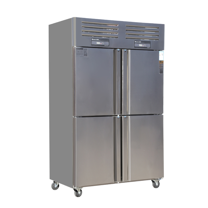 Commercial stainless steel four-door upright refrigerator